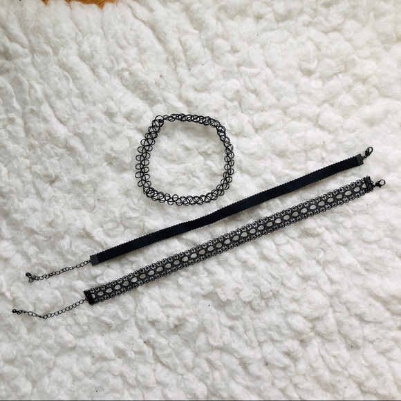 NWOT: Set of Three Black Chokers - Picture 2 of 5